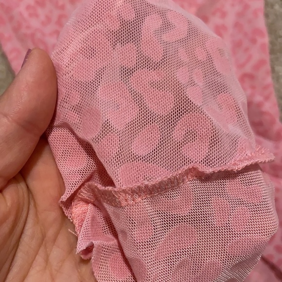 Pink leopard printed long slip & thong set. S - Picture 11 of 12